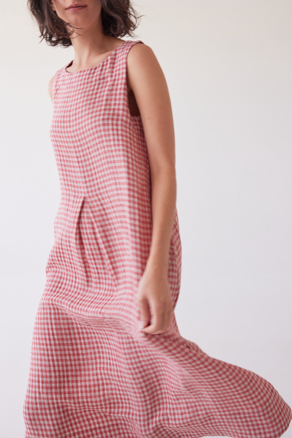 Paloma Sleeveless Dress | Burnt Sienna Gingham