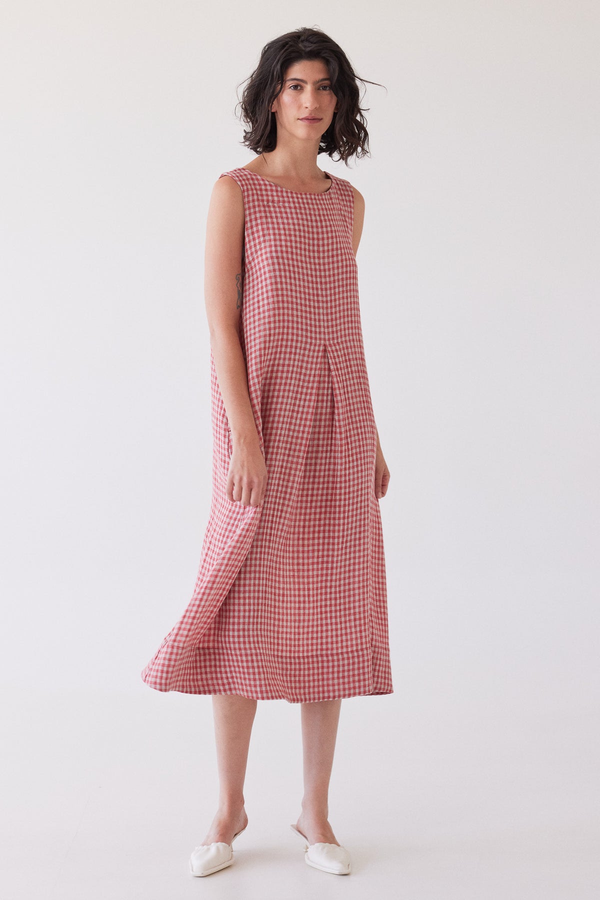 Paloma Sleeveless Dress | Burnt Sienna Gingham