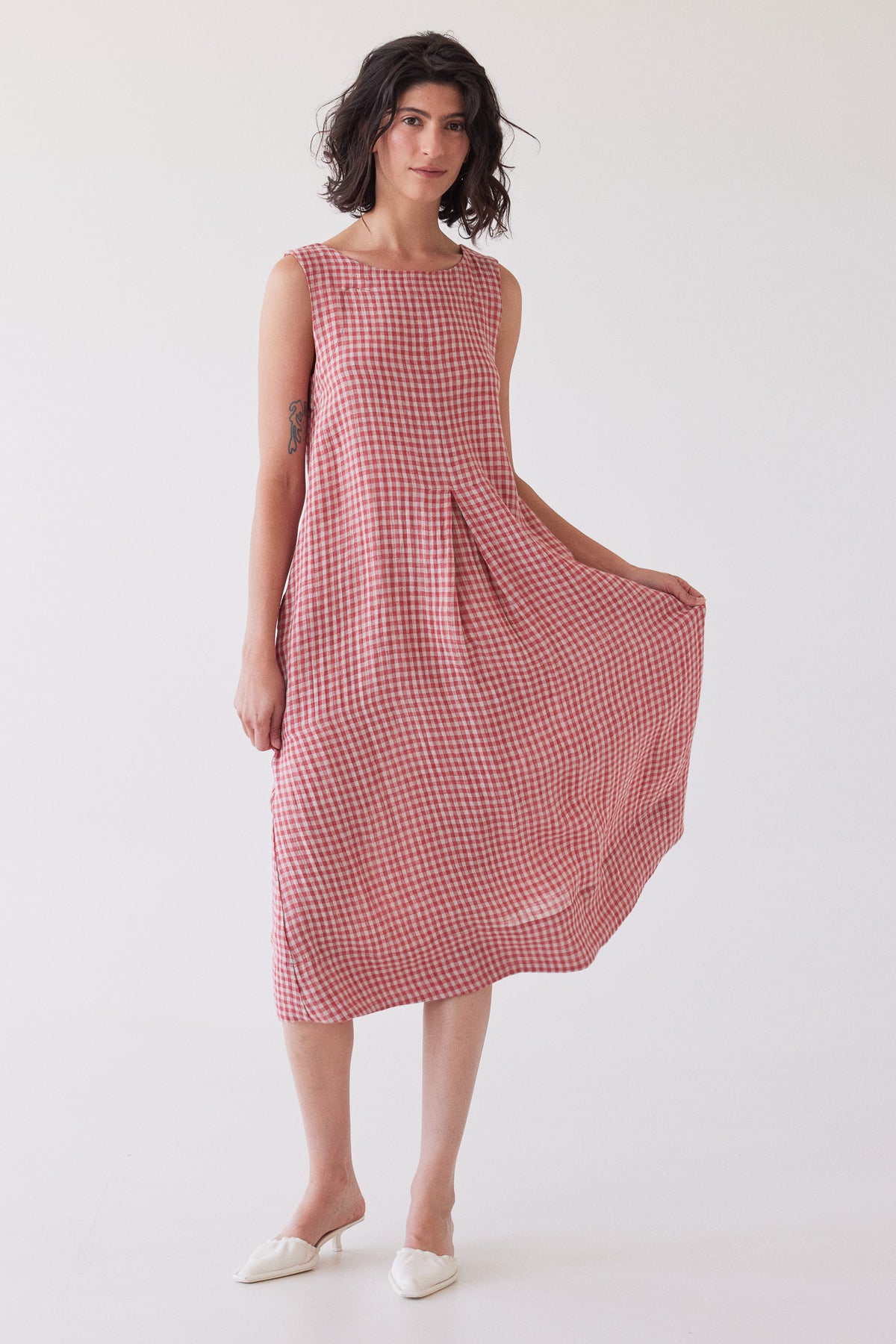Paloma Sleeveless Dress | Burnt Sienna Gingham