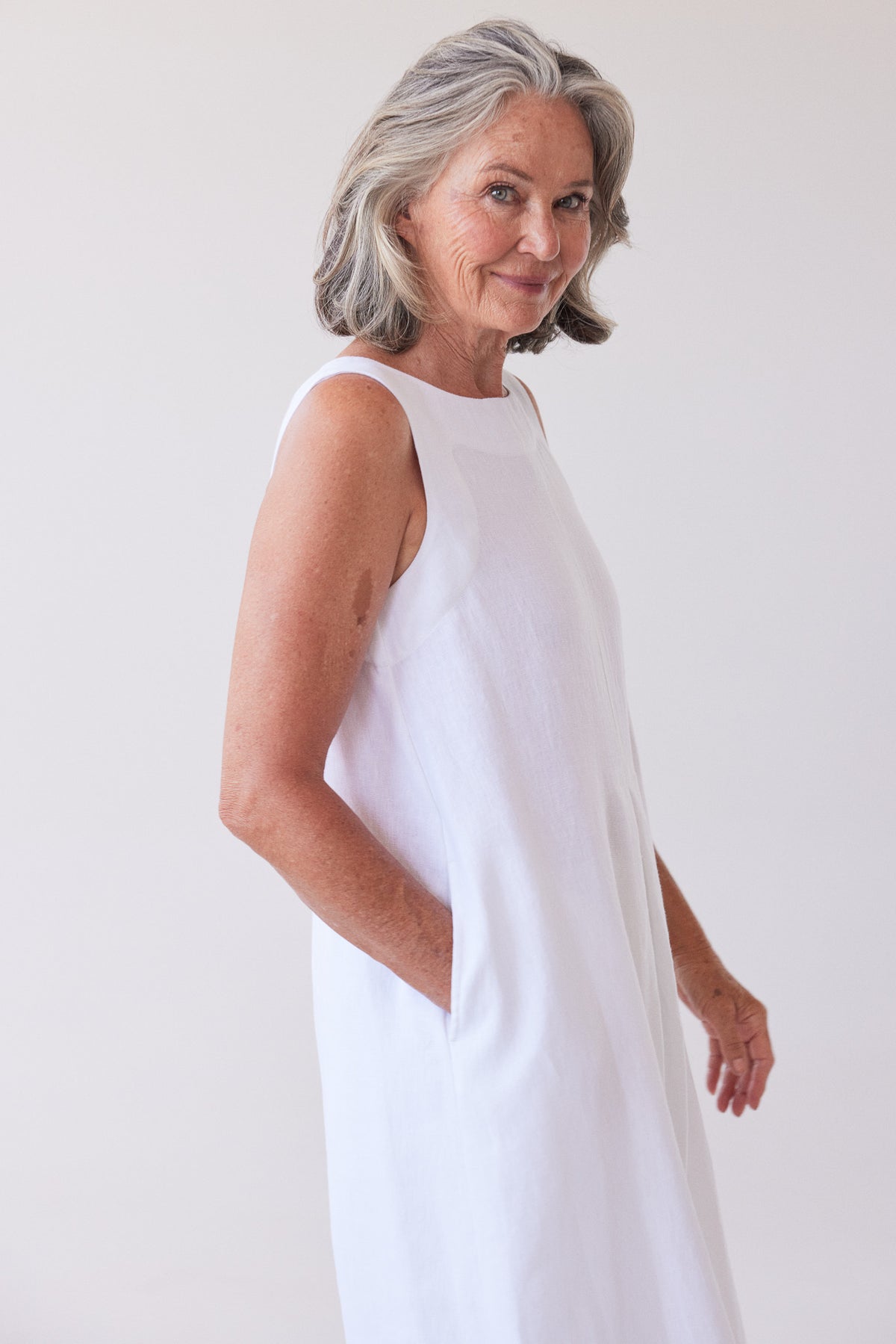 Paloma Sleeveless Dress | White