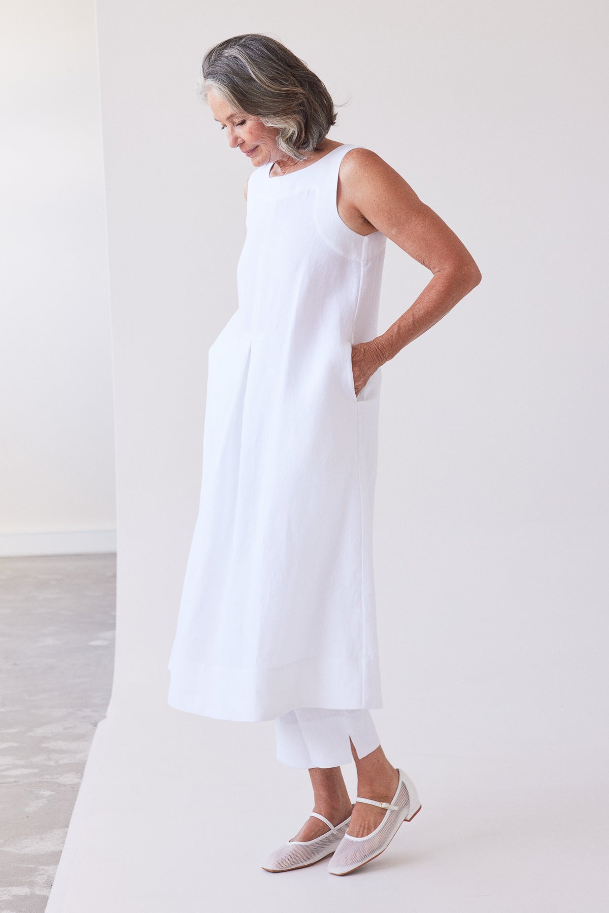 Paloma Sleeveless Dress | White