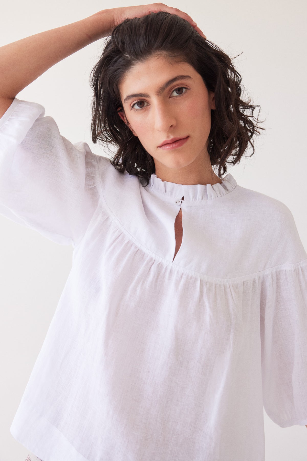 Peggie Puff Sleeve Blouse | White