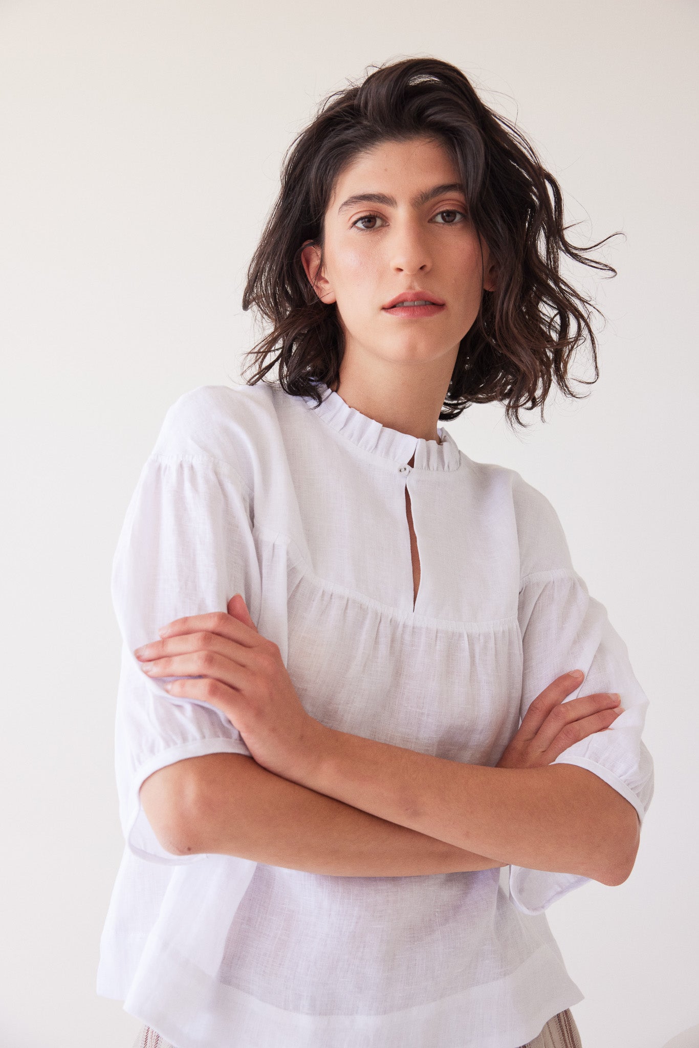 Peggie Puff Sleeve Blouse | White