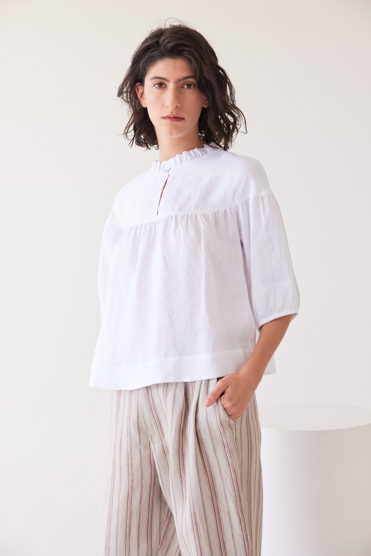 Peggie Puff Sleeve Blouse | White