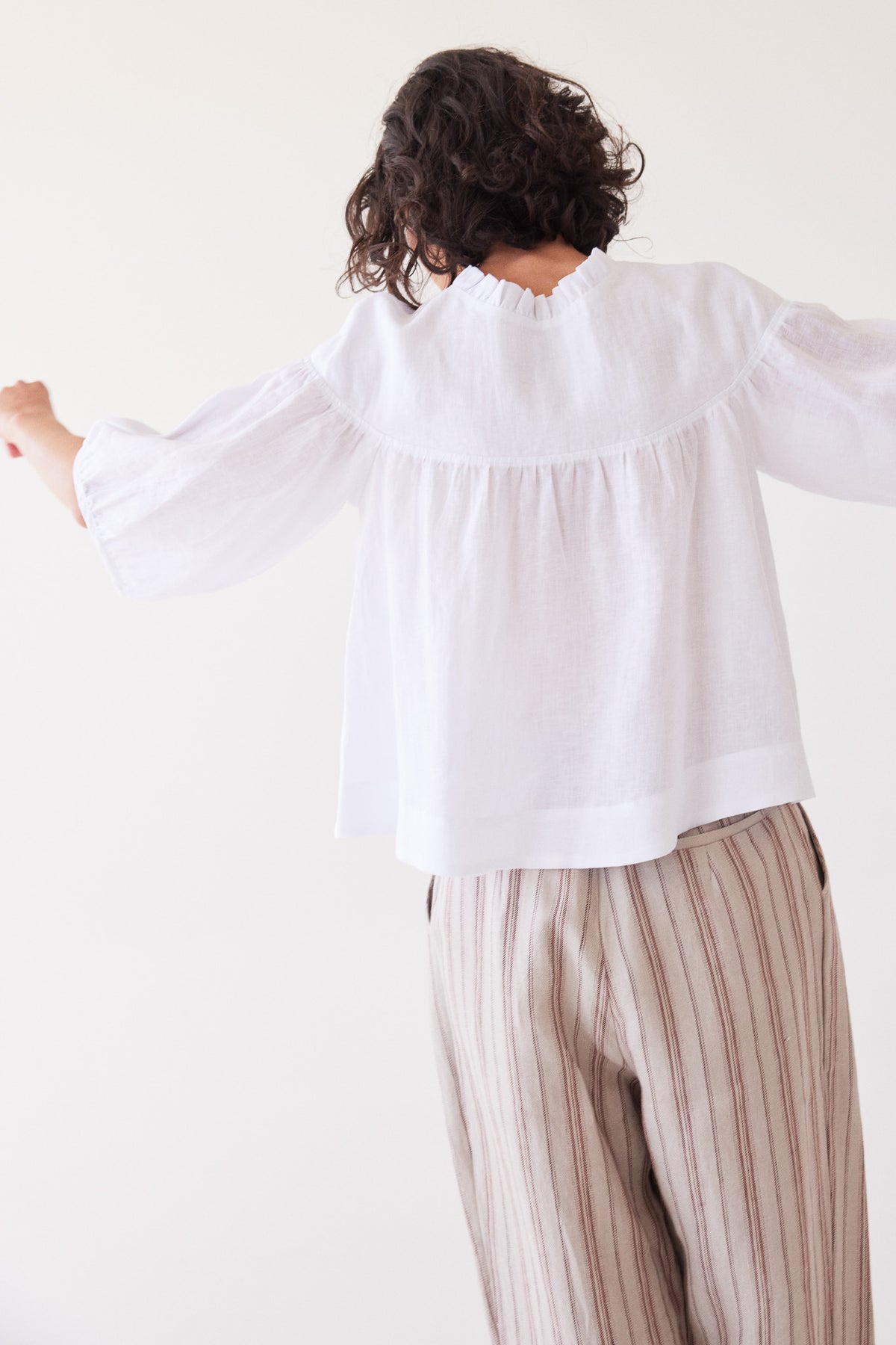 Peggie Puff Sleeve Blouse | White
