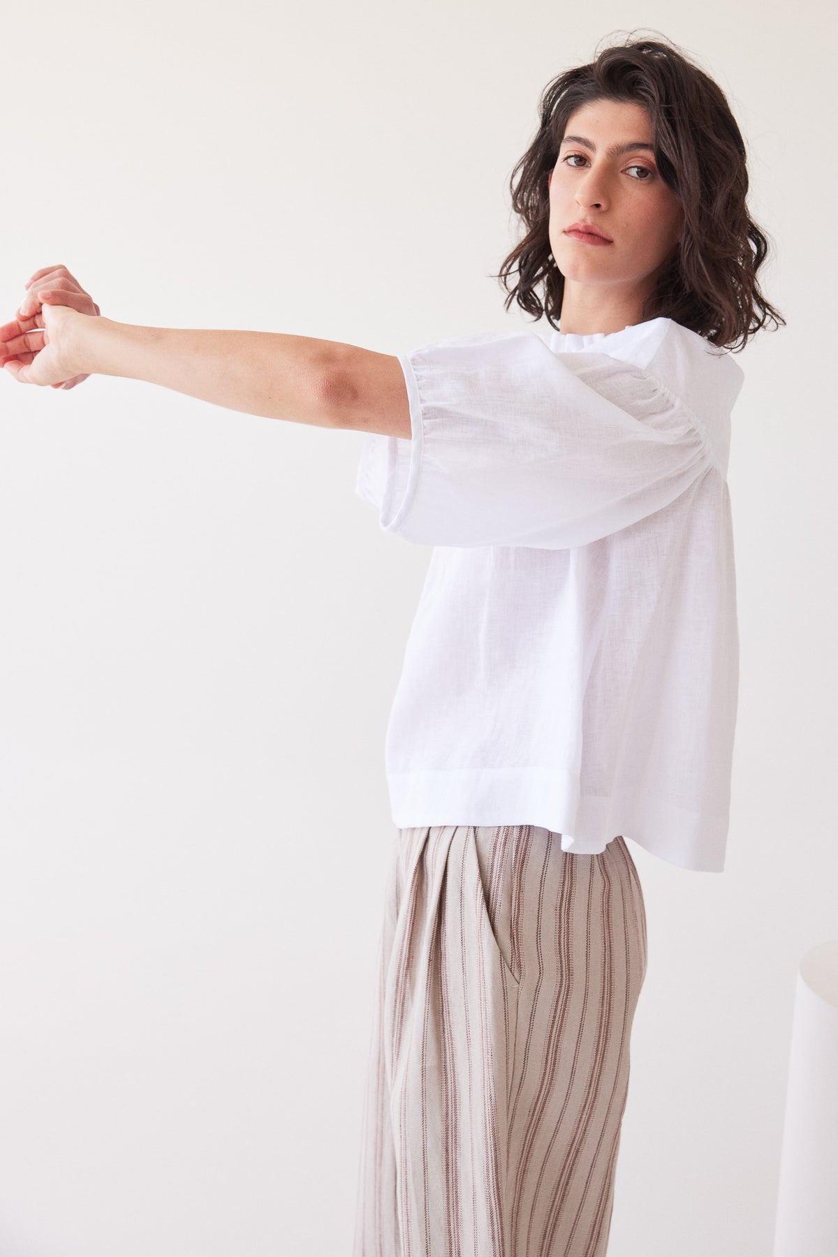 Peggie Puff Sleeve Blouse | White