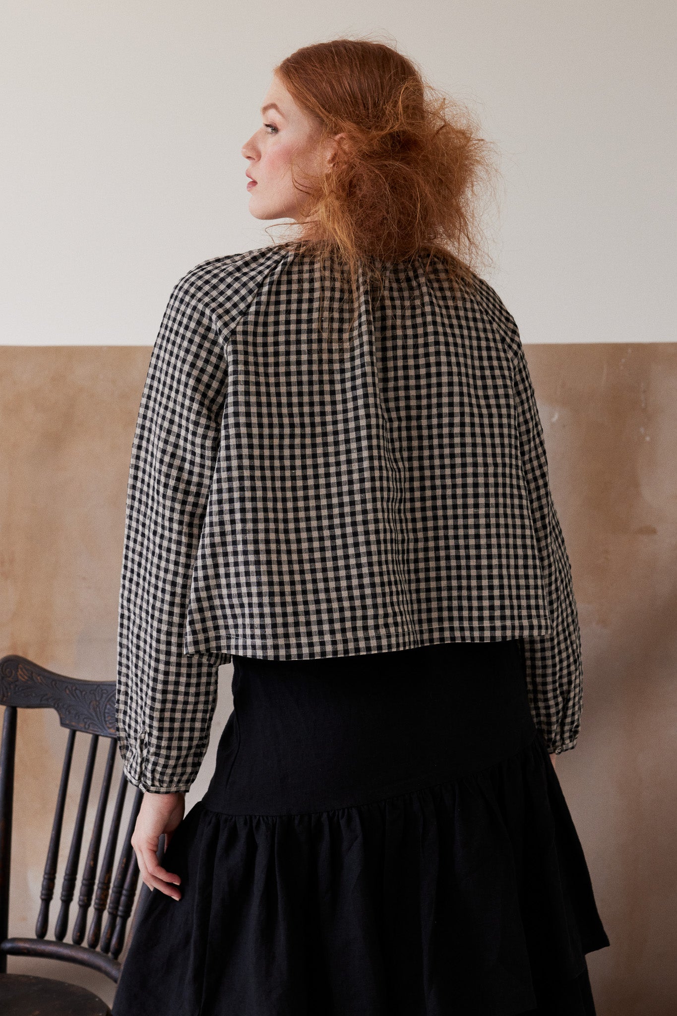 Rhodesia Button Up Blouse | Black Gingham