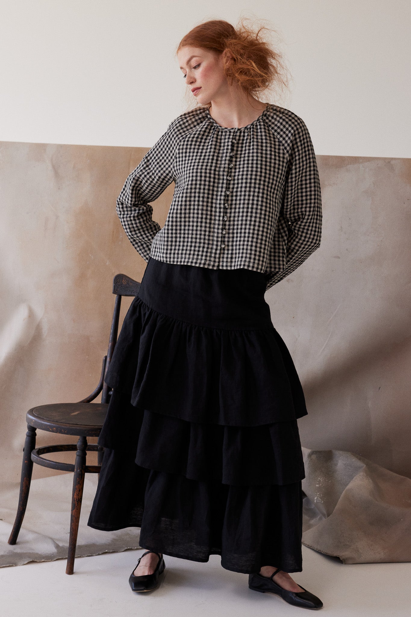 Rivi Ruffle Skirt | Black