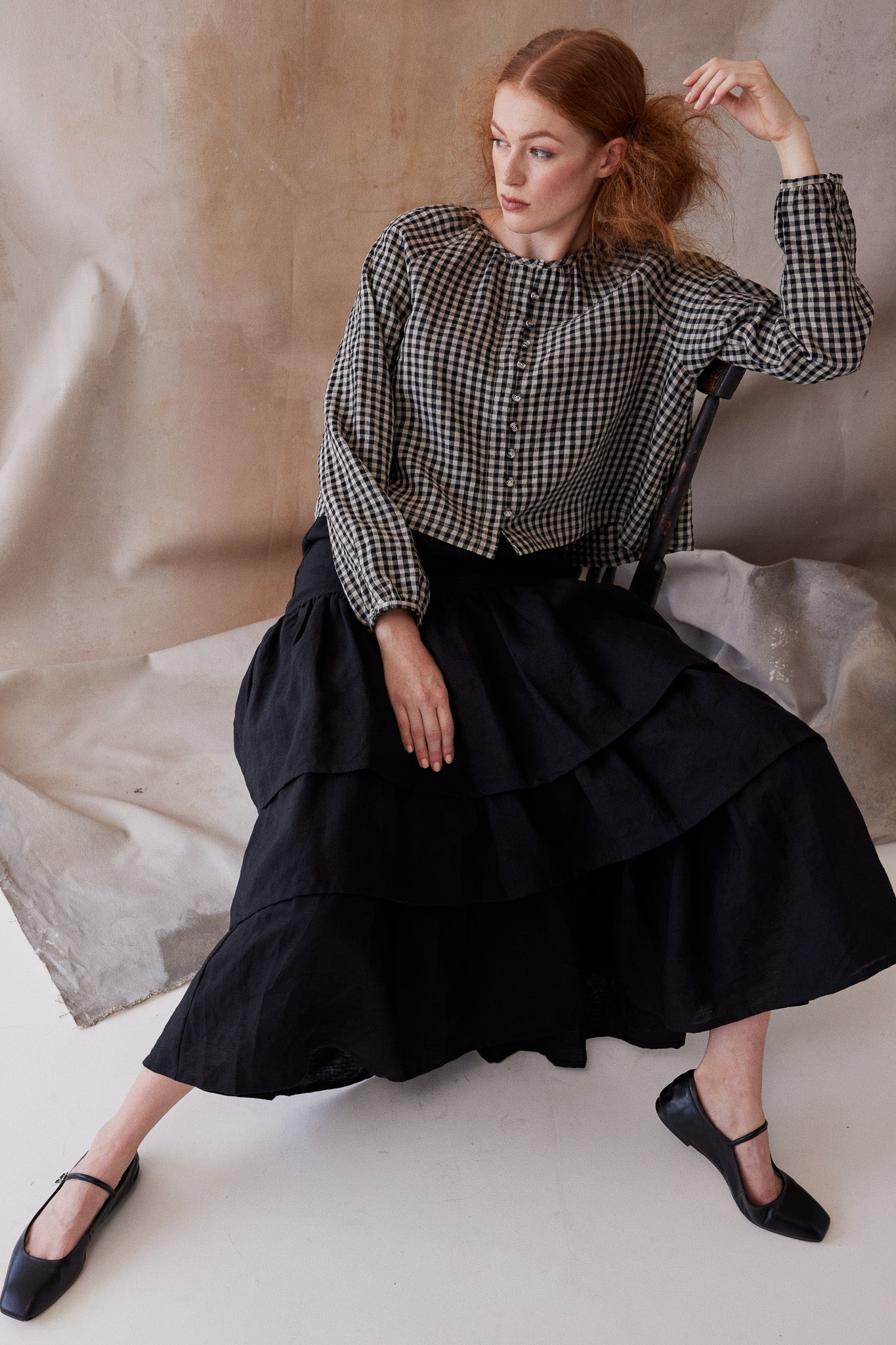 Rivi Ruffle Skirt | Black