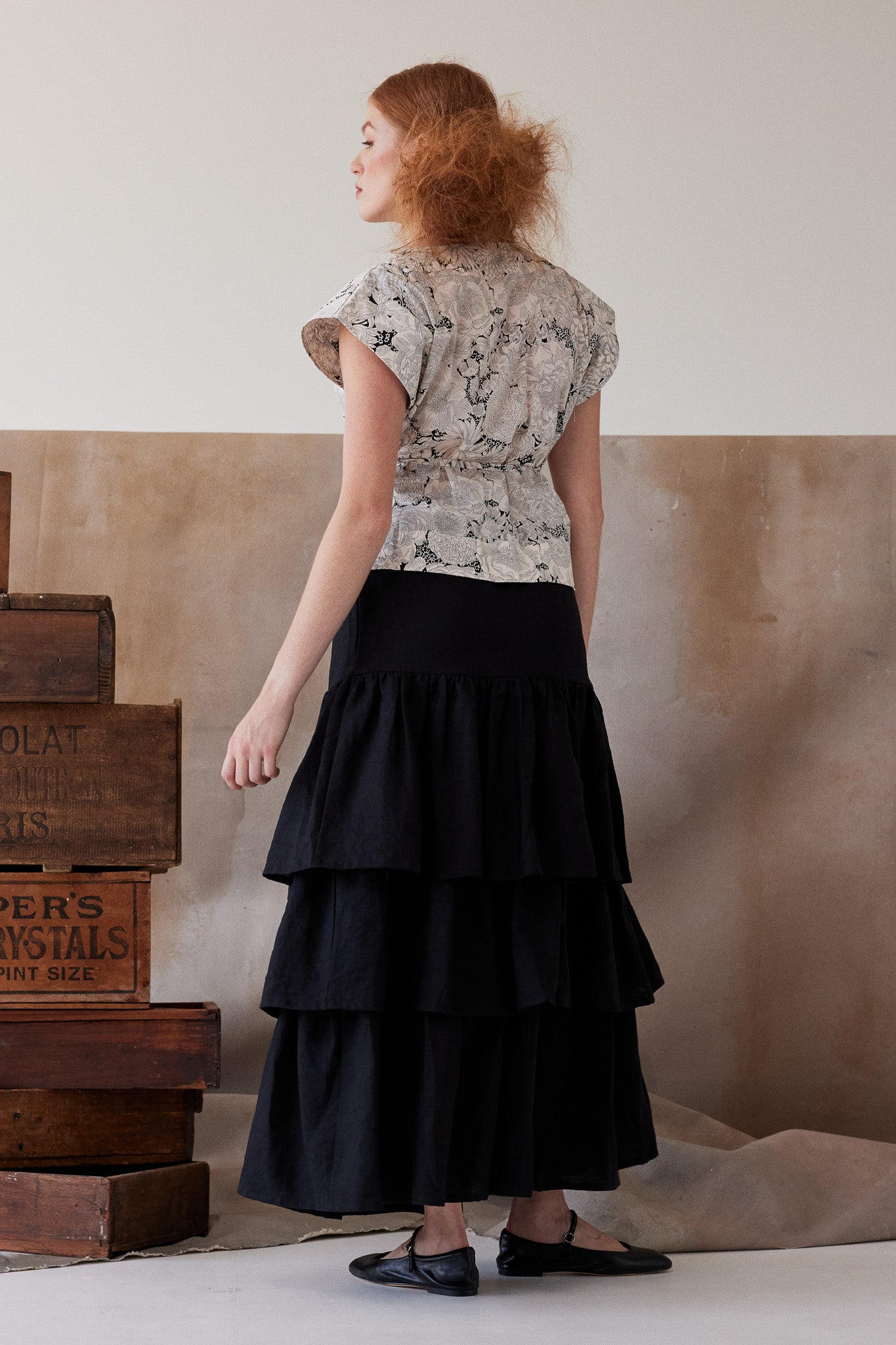 Rivi Ruffle Skirt | Black