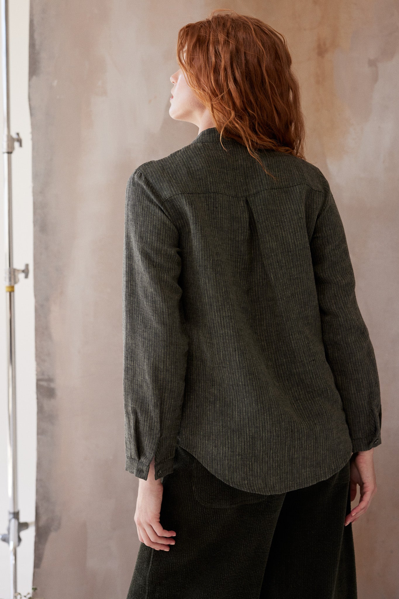 Sawyer Long Sleeve Shirt | Olive Stripe