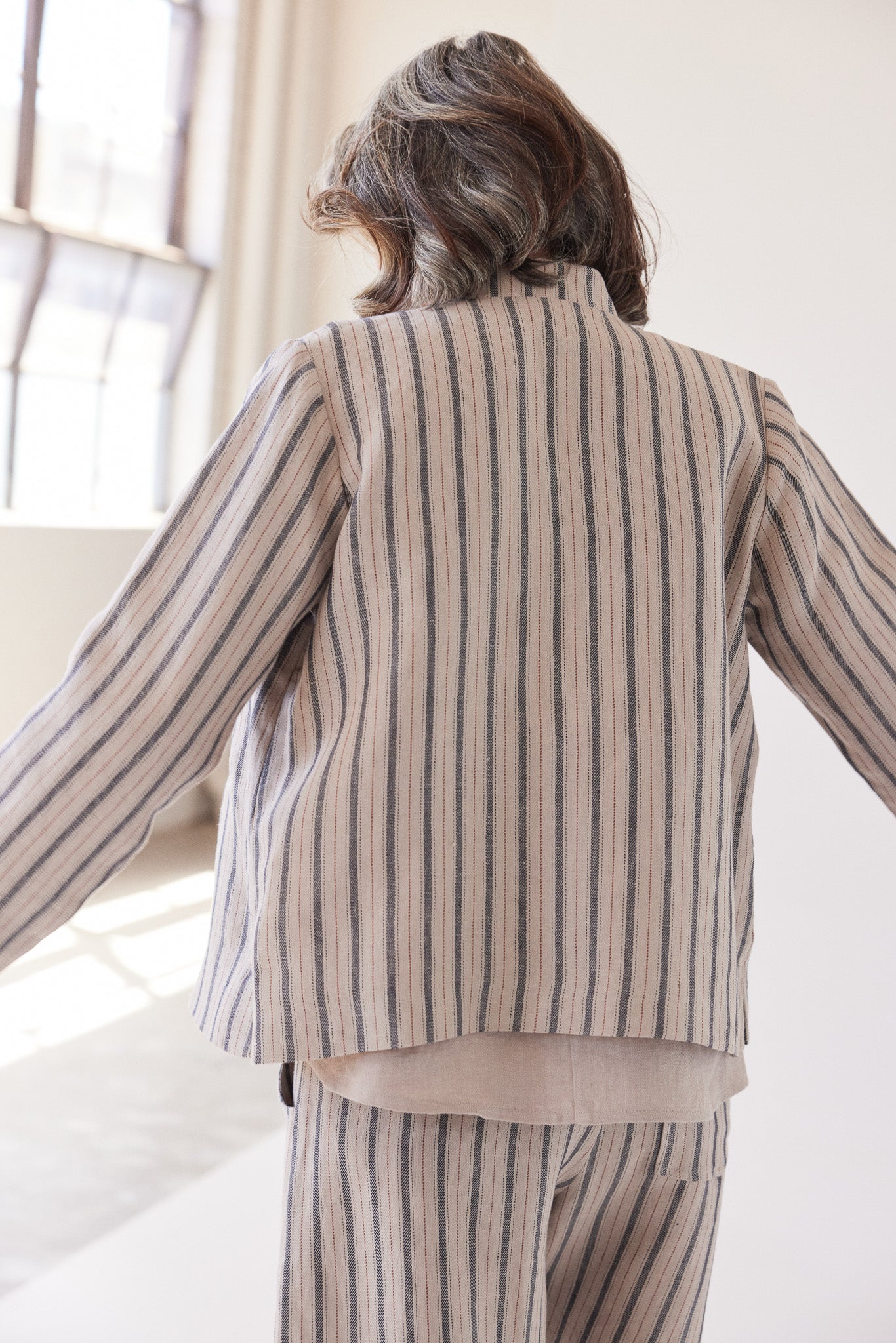 Scout Stand Collar Jacket | Navy Stripe