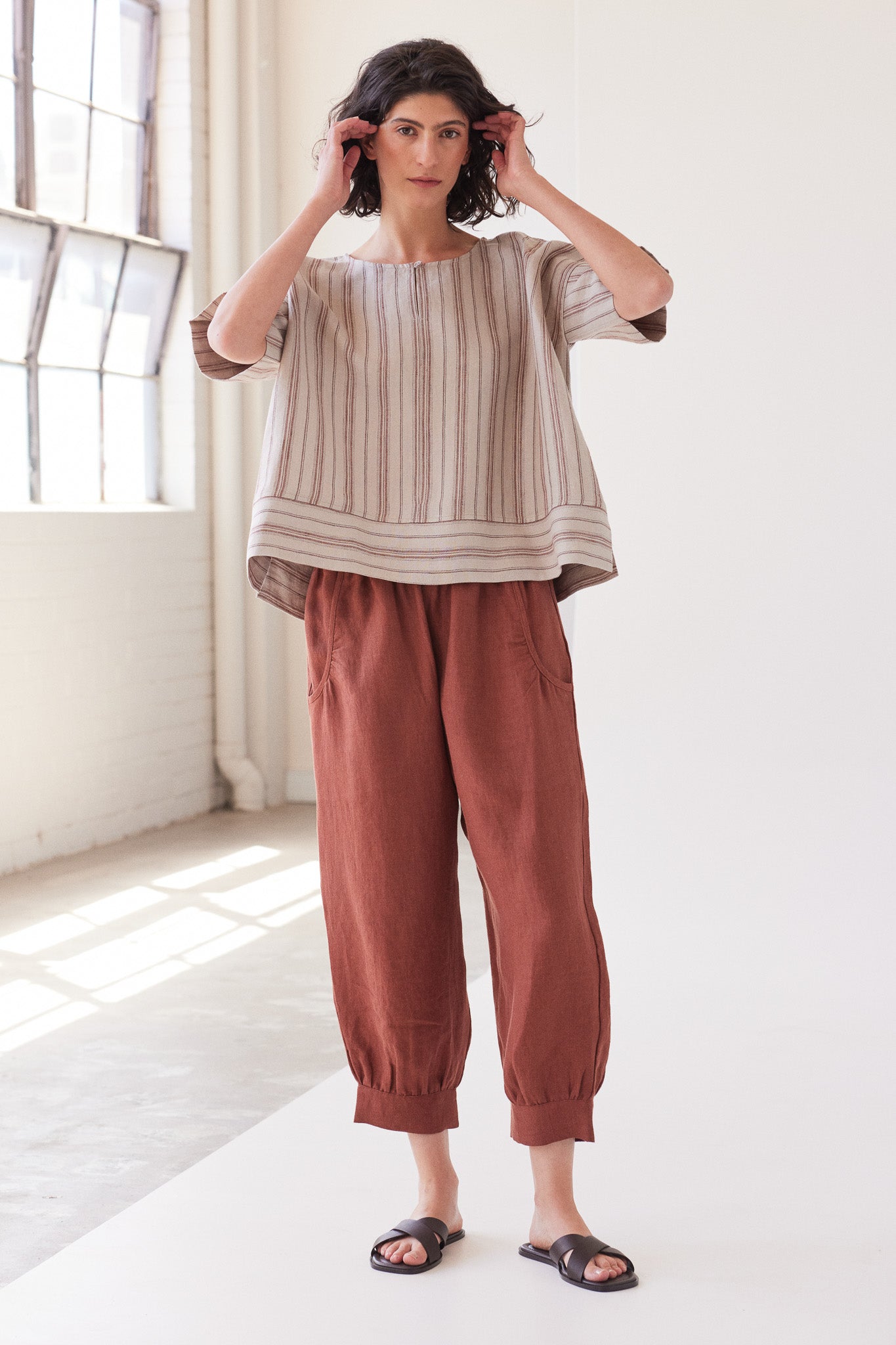 Tabitha Cropped Pant | Brick