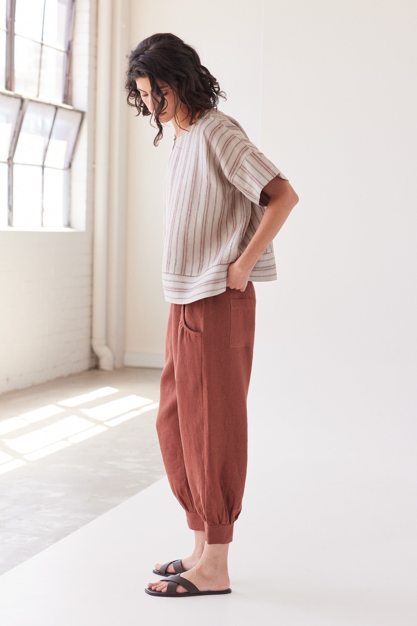 Tabitha Cropped Pant | Brick