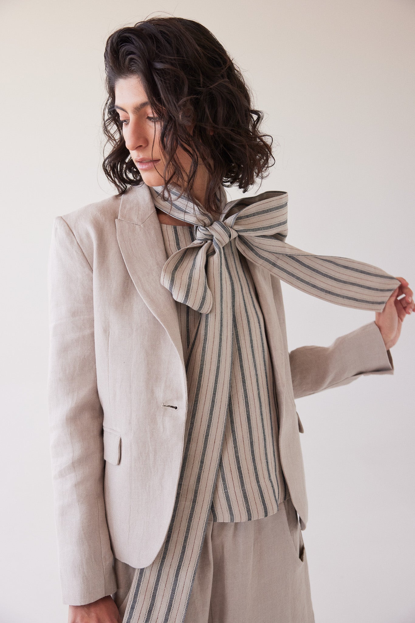 Tie Belt | Navy Stripe