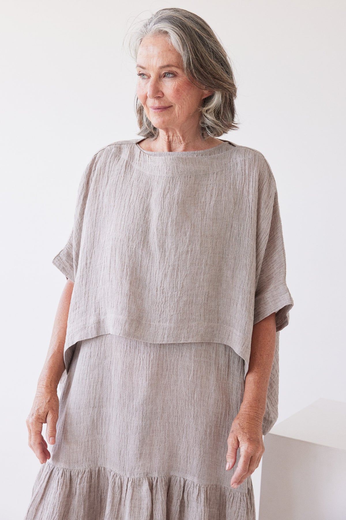 Tommy Layering Top | Stone Gauze