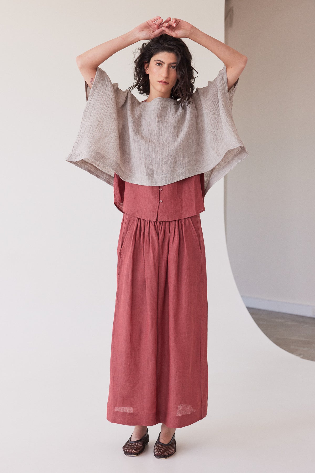 Tommy Layering Top | Stone Gauze