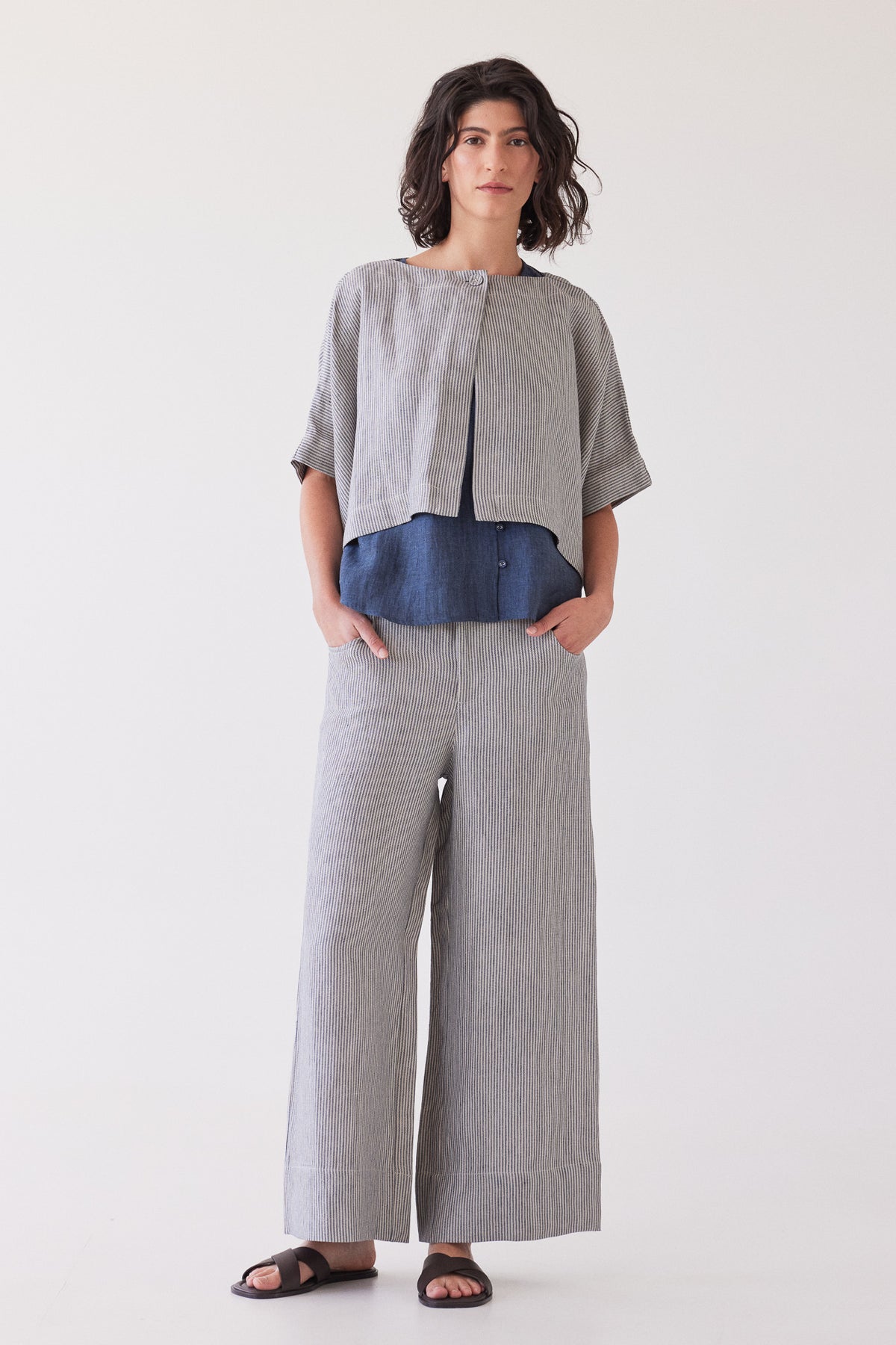 Tussie Capelet | Chambray Stripe