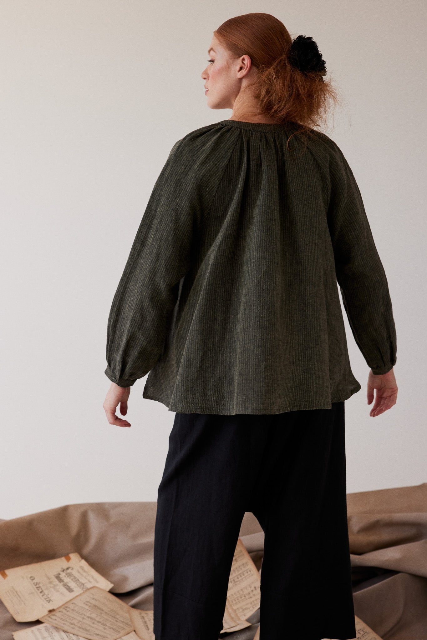 Vento Long Sleeve Shirt | Olive Stripe