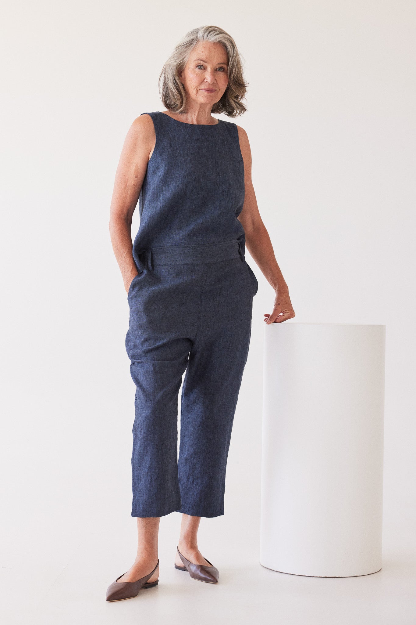 Walter Cropped Pant | Navy