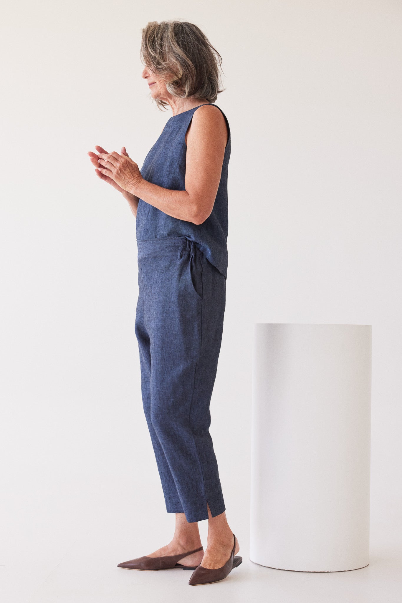 Walter Cropped Pant | Navy