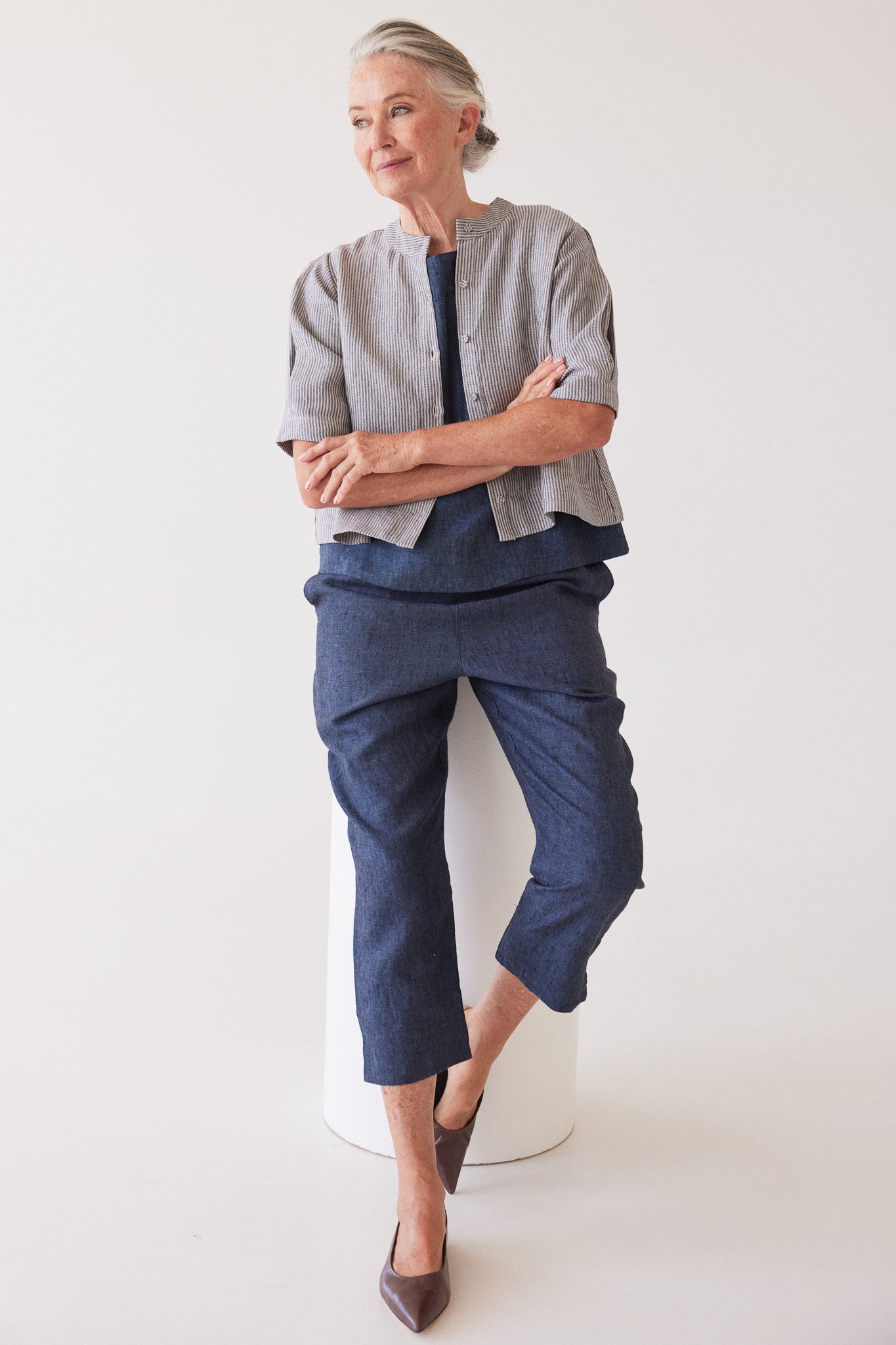 Walter Cropped Pant | Navy