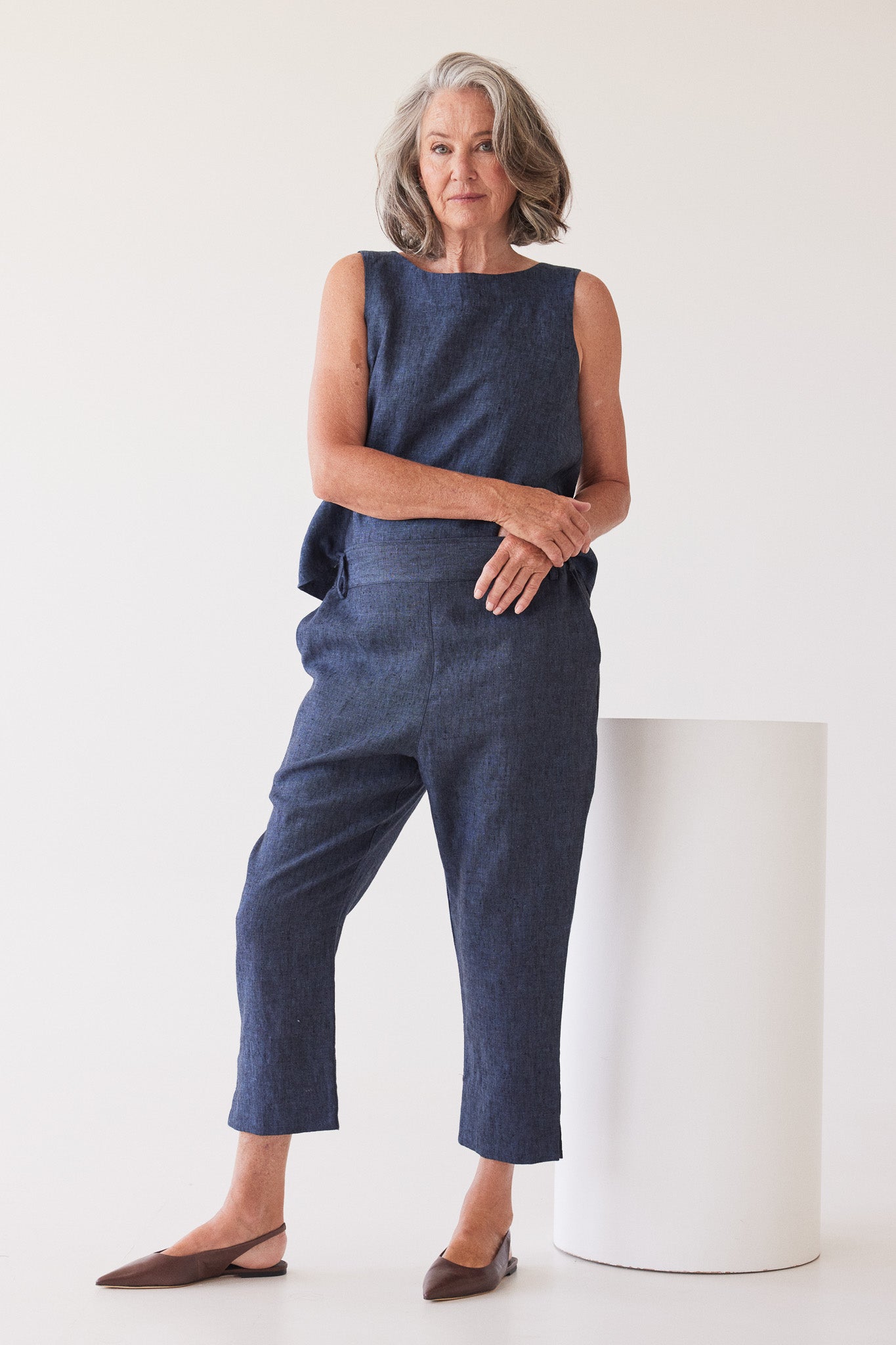 Walter Cropped Pant | Navy