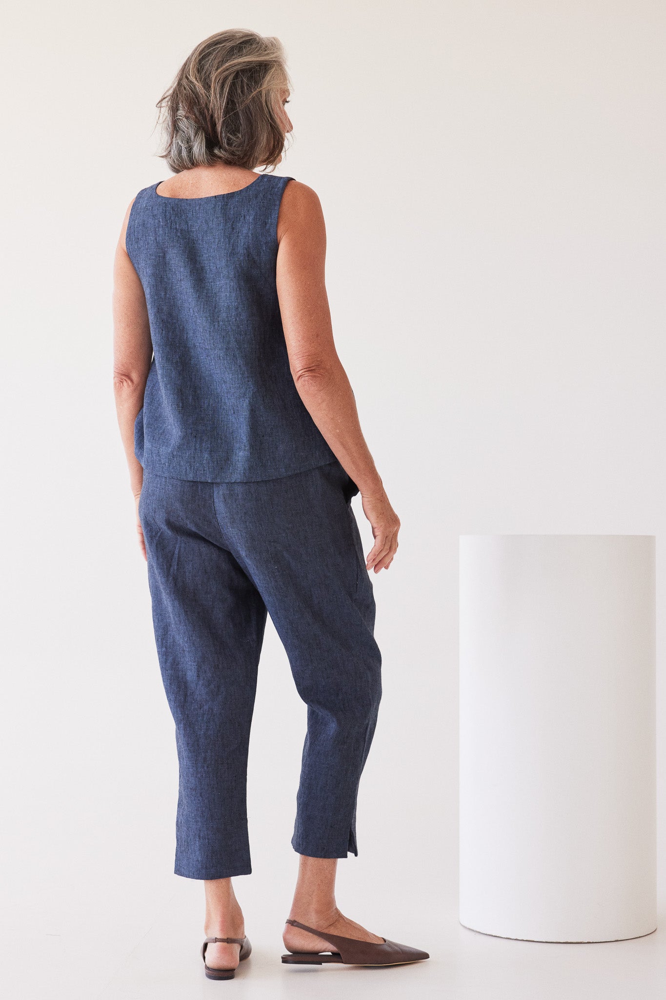 Walter Cropped Pant | Navy