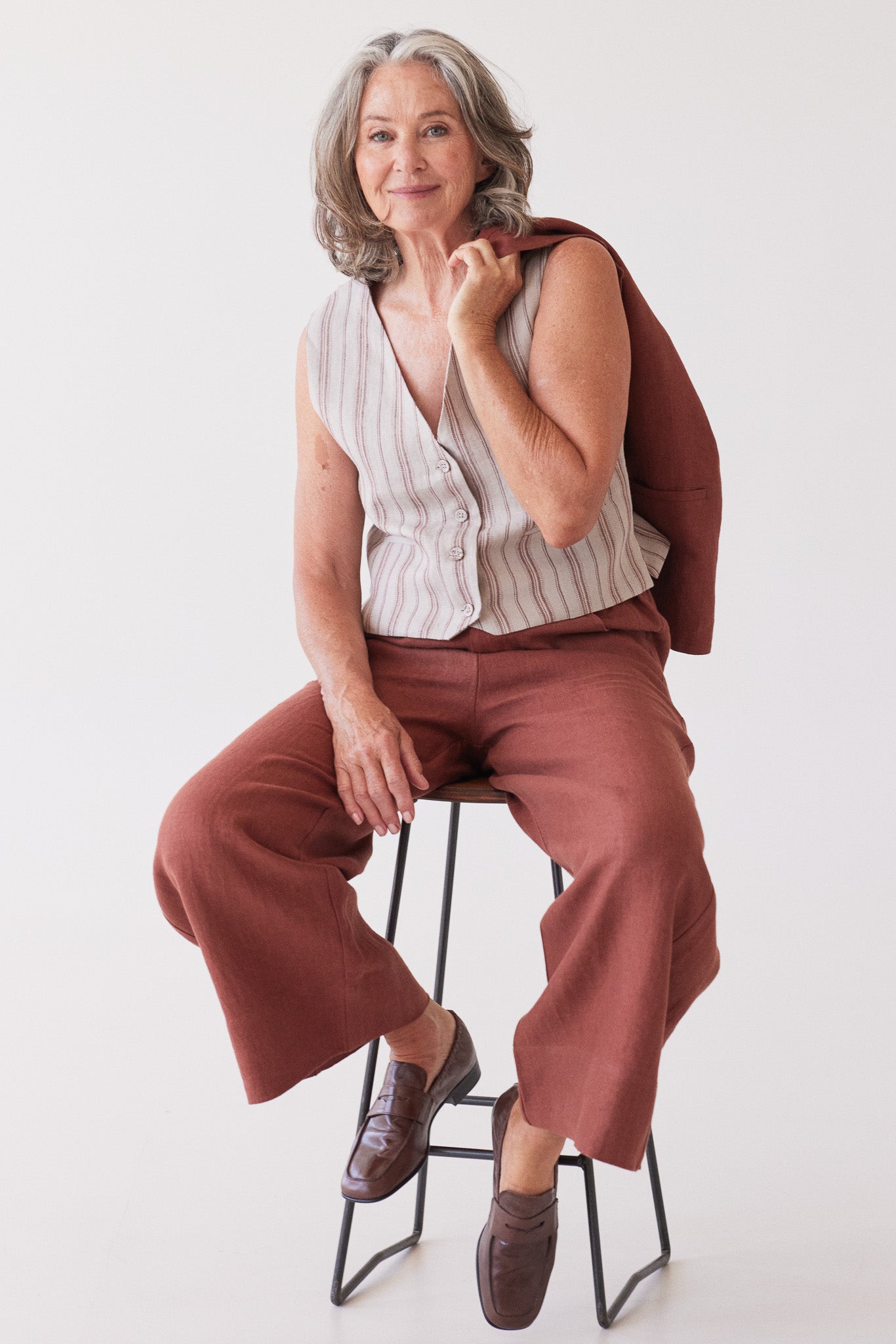 Winston Waistcoat | Brick Stripe