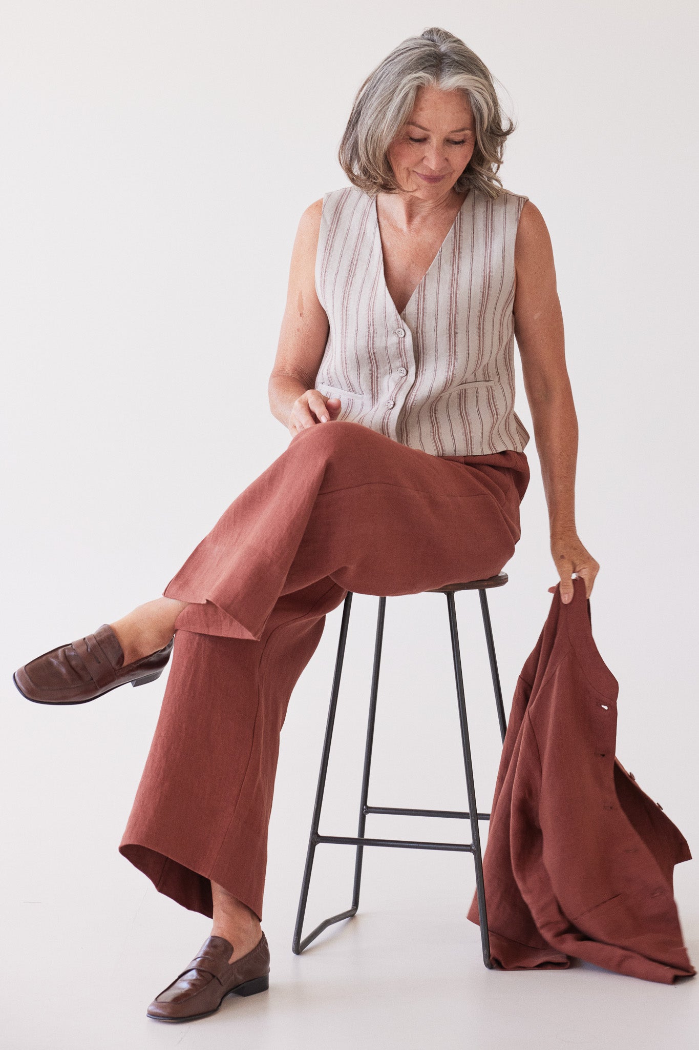 Winston Waistcoat | Brick Stripe