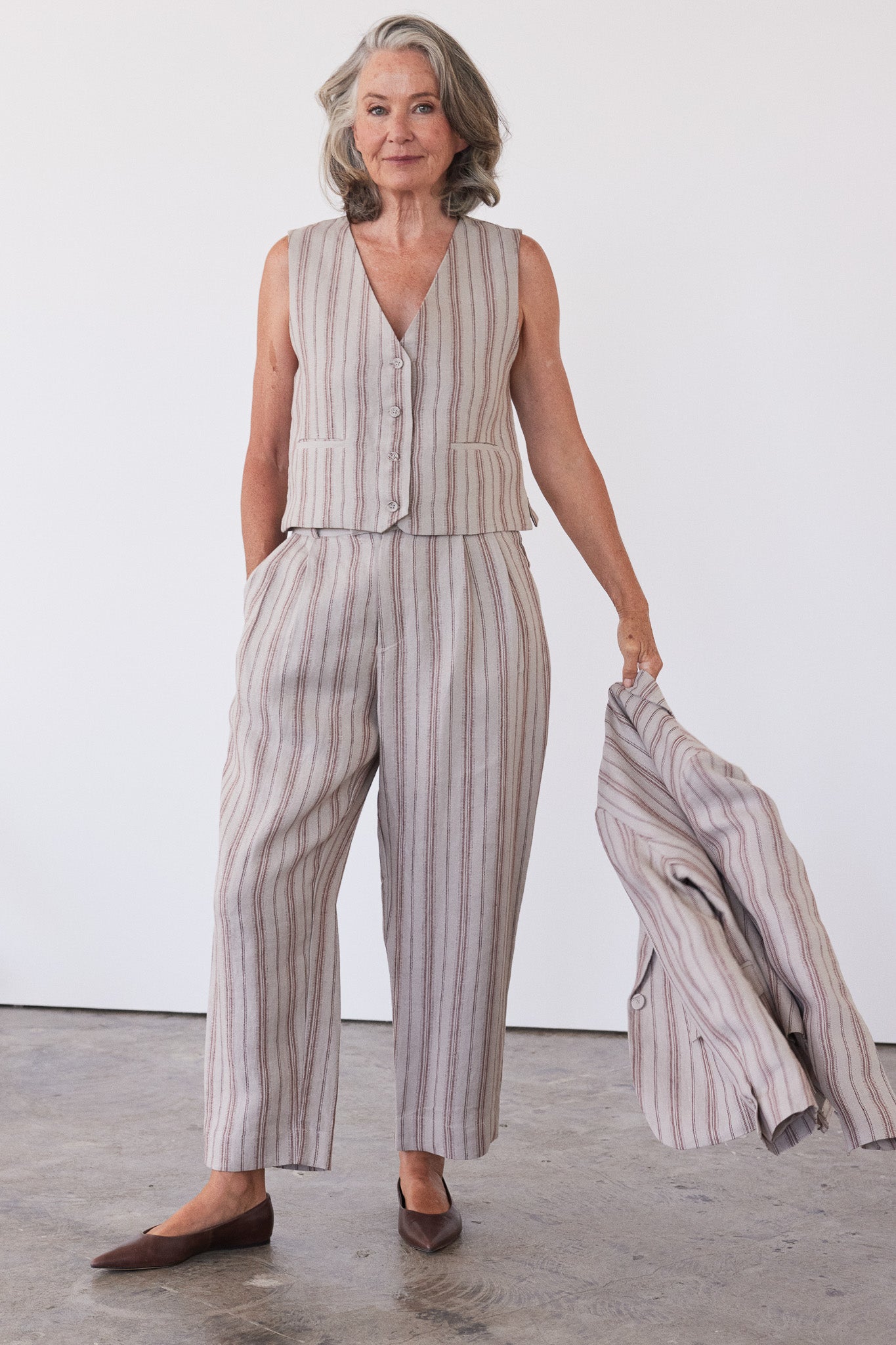 Winston Waistcoat | Brick Stripe