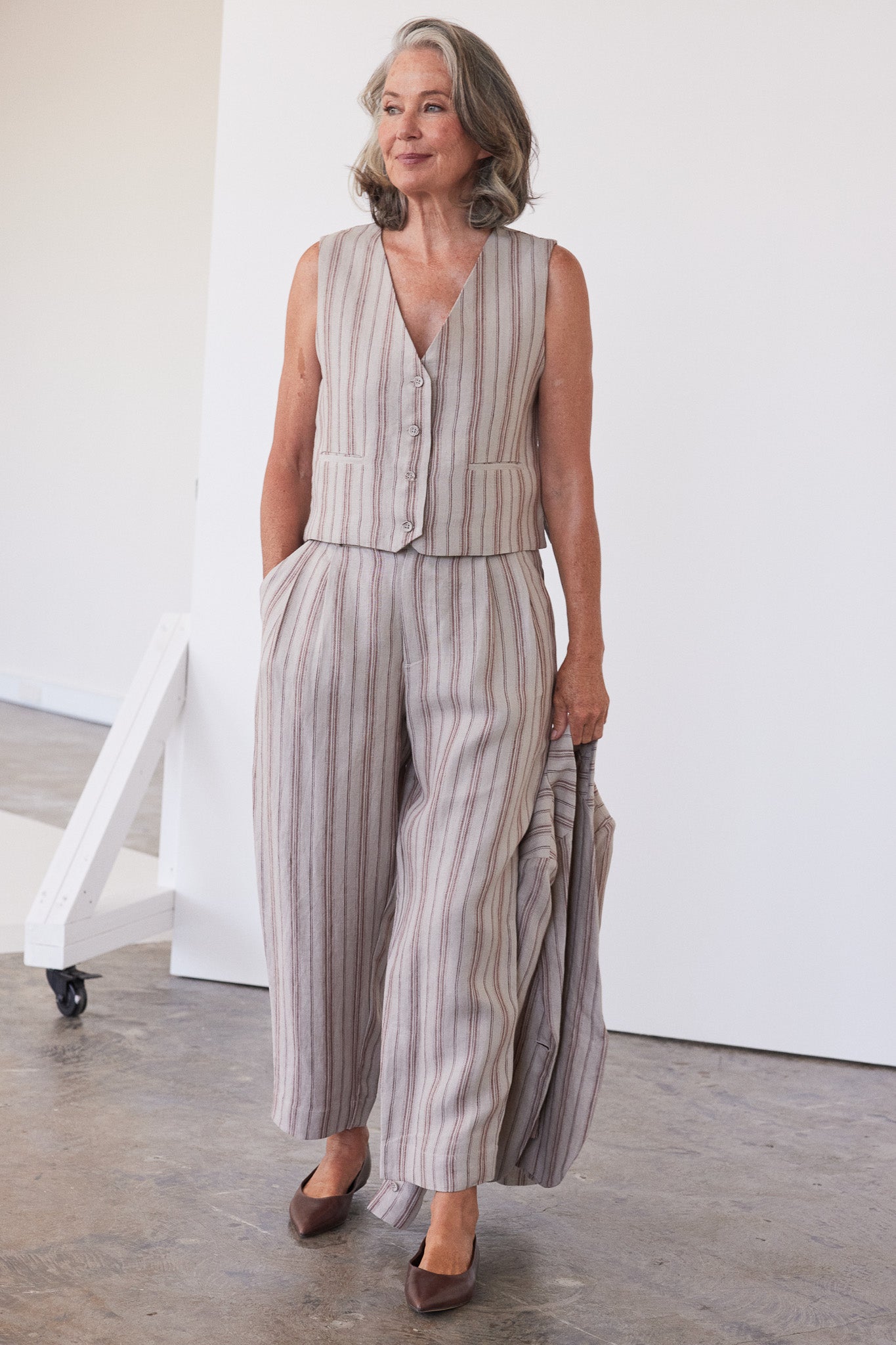 Winston Waistcoat | Brick Stripe