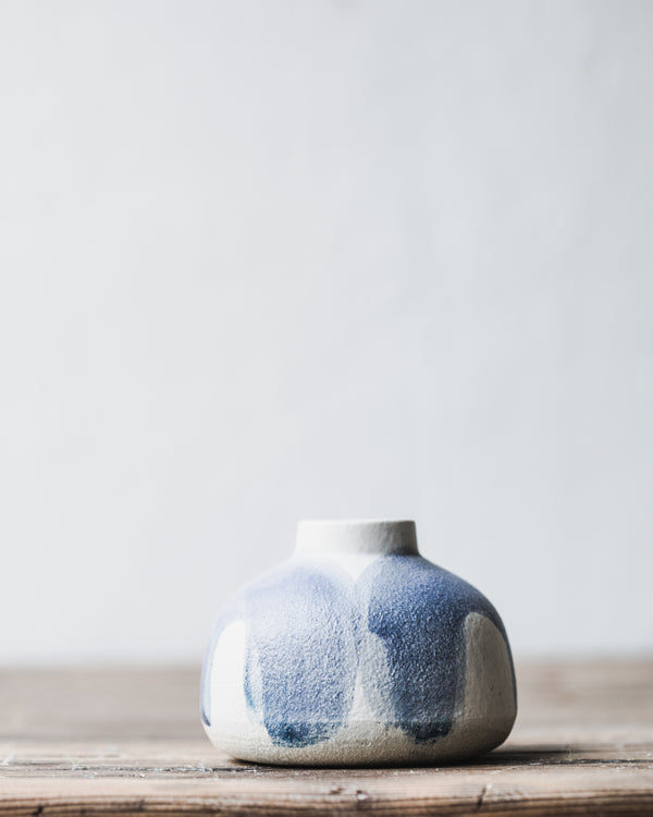 Clay Beehive | Blue Arches Vase  | 9.5 cm w x 7.5 cm h
