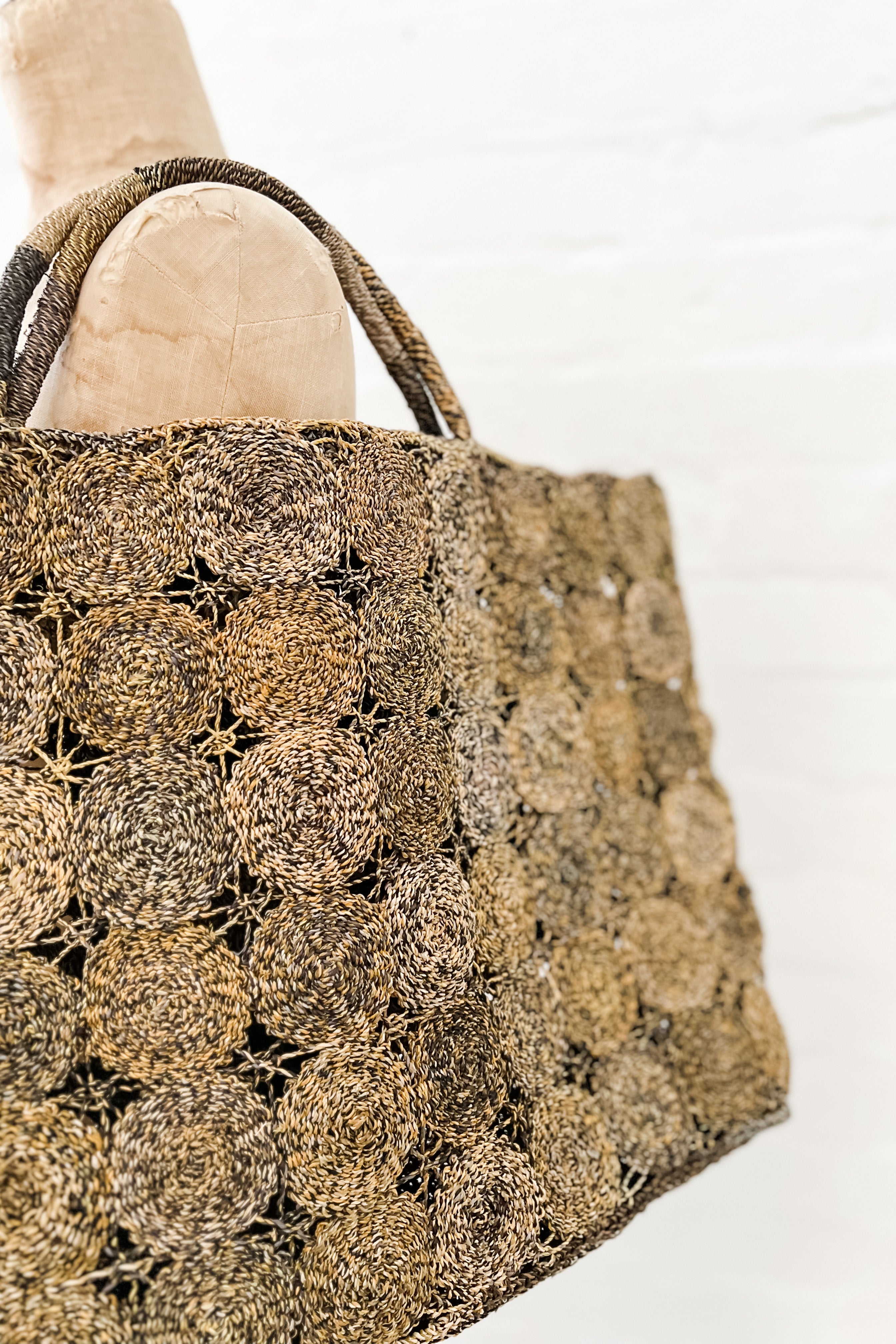 Sophie Digard | Macrame Raffia Bag | Fall Leaf