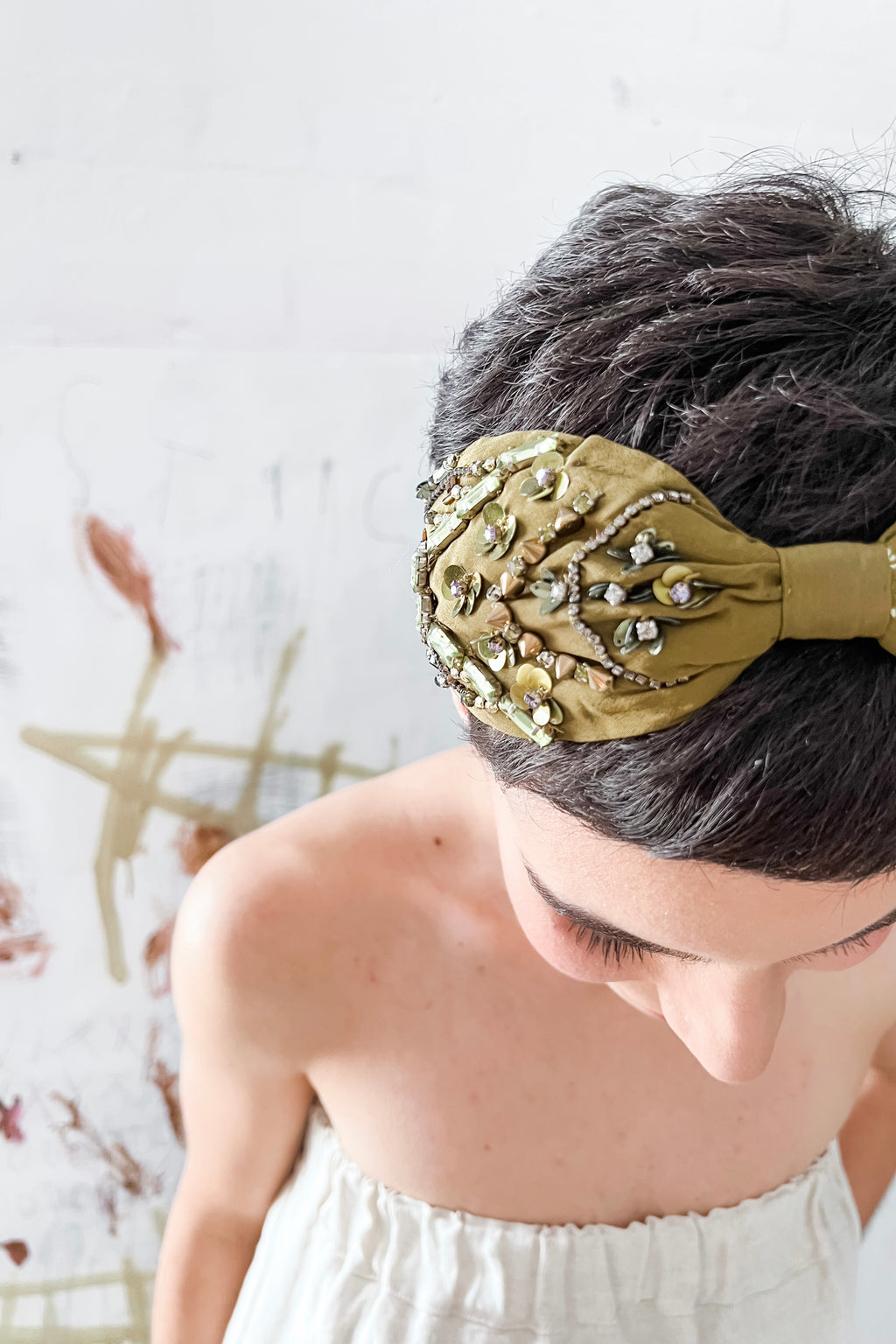 Hard Embroidered Headband | Lynda