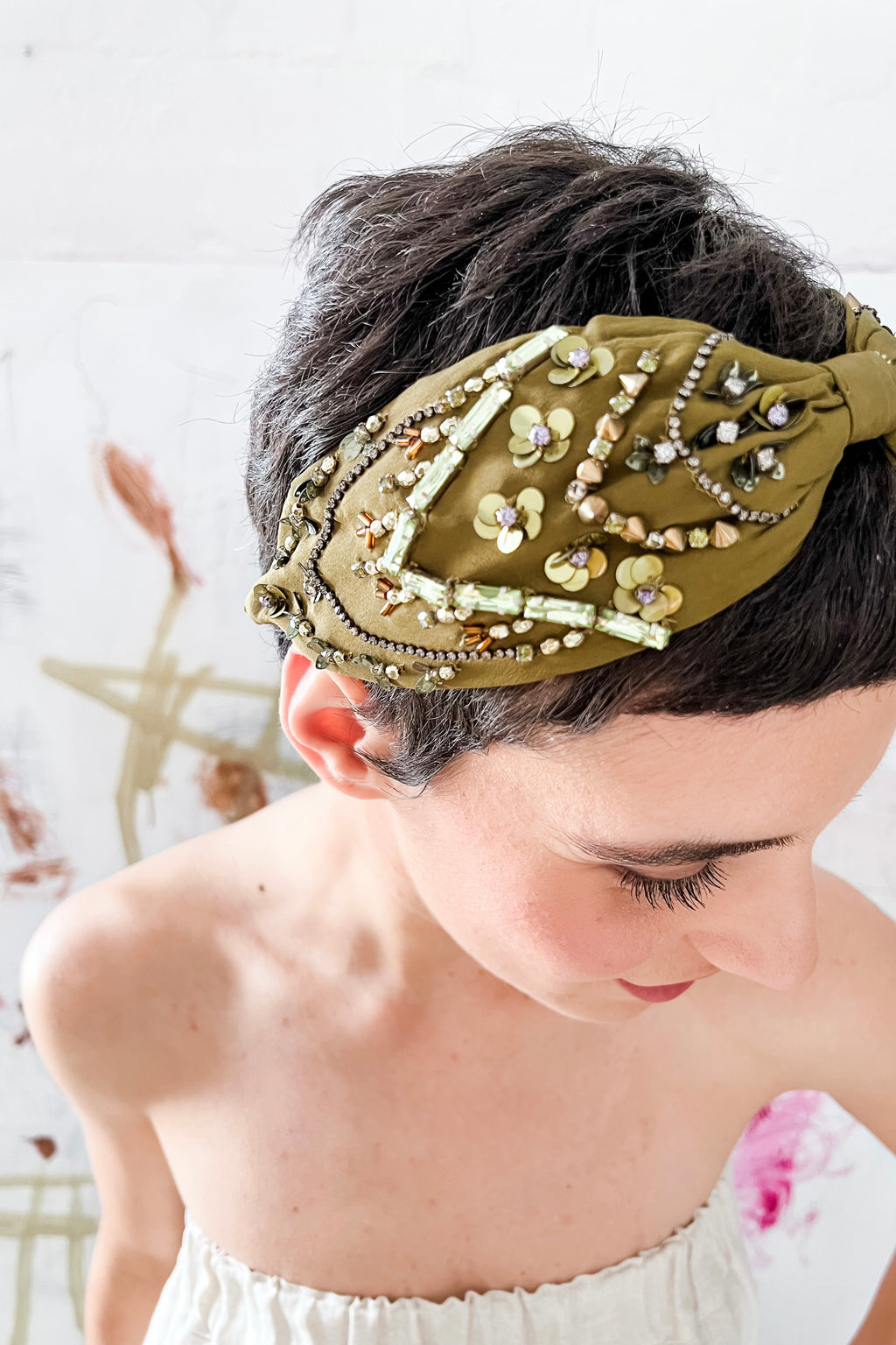 Hard Embroidered Headband | Lynda
